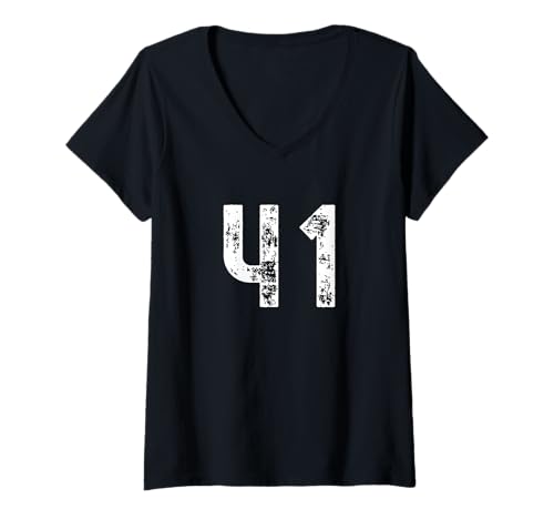 Damen 41 - Lustiges Meme T-Shirt mit V-Ausschnitt Damen 41 - Lustiges Meme T-Shirt mit V-Ausschnitt von Funny Gen Alpha Design Co.
