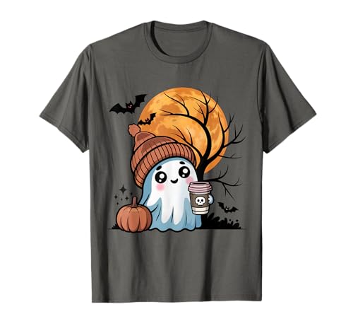 Süßer Geist trinkt Kaffee Halloween Geist EIS Kaffee Damen T-Shirt Süßer Geist trinkt Kaffee Halloween Geist EIS Kaffee Damen T-Shirt von Funny Ghost Drinking Coffee Halloween Pumpkin