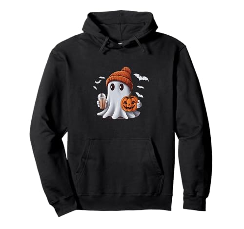 Süßer Geist trinkt Kaffee Halloween Geist Eis Kaffee Damen Pullover Hoodie Süßer Geist trinkt Kaffee Halloween Geist Eis Kaffee Damen Pullover Hoodie von Funny Ghost Drinking Coffee Halloween
