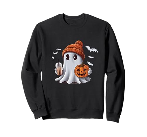 Süßer Geist trinkt Kaffee Halloween Geist Eis Kaffee Damen Sweatshirt Süßer Geist trinkt Kaffee Halloween Geist Eis Kaffee Damen Sweatshirt von Funny Ghost Drinking Coffee Halloween