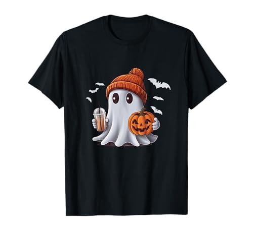 Süßer Geist trinkt Kaffee Halloween Geist Eis Kaffee Damen T-Shirt Süßer Geist trinkt Kaffee Halloween Geist Eis Kaffee Damen T-Shirt von Funny Ghost Drinking Coffee Halloween