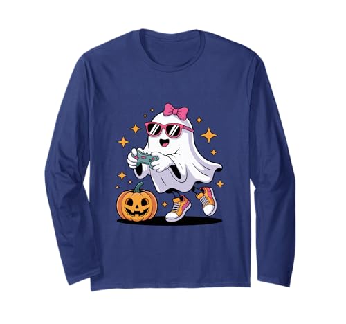 Halloween Boys Kids Ghost Gamer Scary Costume Gaming Langarmshirt Halloween Boys Kids Ghost Gamer Scary Costume Gaming Langarmshirt von Funny Ghost Gamer Kids Halloween Party Gift