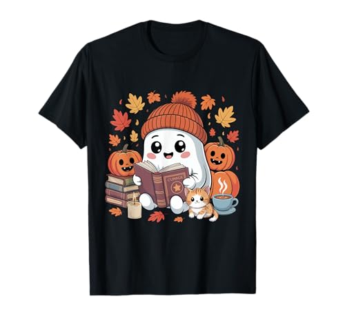 Niedliche Geisterkatze Lesebuch Liebhaber Halloween Frauen Mädchen T-Shirt Niedliche Geisterkatze Lesebuch Liebhaber Halloween Frauen Mädchen T-Shirt von Funny Ghost Halloween Book Readers Cat Kids