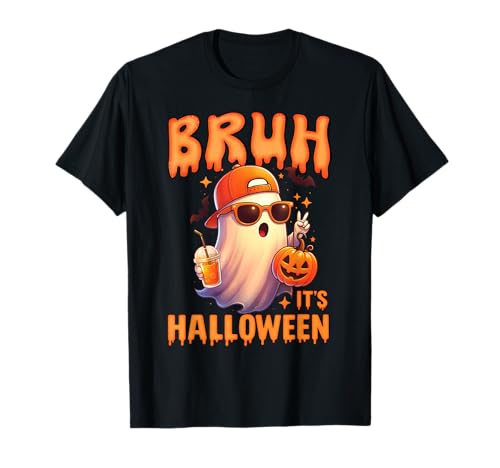 Lustiger Bruh Meme Gruseliger niedlicher Geist Halloween Kinder Toodlers T-Shirt von Funny Ghost Halloween Gifts for kids Boys Toddlers