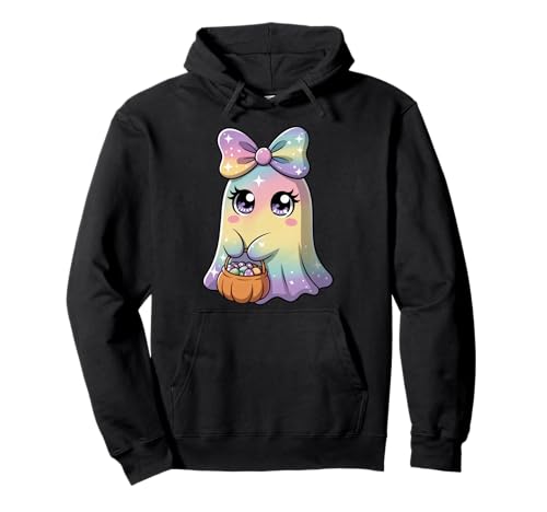 Pastell Galaxy Ghost Halloween Mädchen Kinder Geist Kokette Schleife Pullover Hoodie von Funny Ghost Halloween Girl Kids Ghost Coquette Bow
