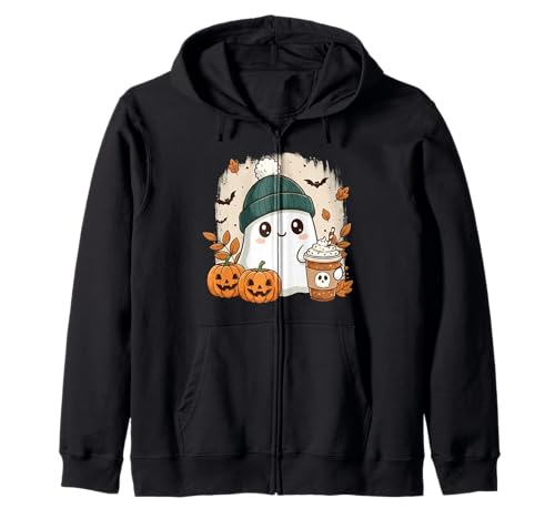 Süßes Geisterhemd Herbst Kürbis T-Shirt Kaffeeliebhaber Damen Herren Kapuzenjacke Süßes Geisterhemd Herbst Kürbis T-Shirt Kaffeeliebhaber Damen Herren Kapuzenjacke von Funny Ghost Pumpkin Halloween Shirt Women Men Kids