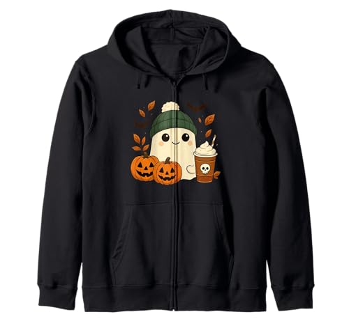 Süßes Geisterhemd Herbst Kürbis T-Shirt Kaffeeliebhaber Damen Herren Kapuzenjacke Süßes Geisterhemd Herbst Kürbis T-Shirt Kaffeeliebhaber Damen Herren Kapuzenjacke von Funny Ghost Pumpkin Halloween Shirt Women Men Kids