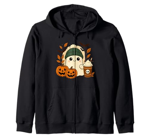 Süßes Geisterhemd Herbst Kürbis T-Shirt Kaffeeliebhaber Damen Herren Kapuzenjacke Süßes Geisterhemd Herbst Kürbis T-Shirt Kaffeeliebhaber Damen Herren Kapuzenjacke von Funny Ghost Pumpkin Halloween Shirt Women Men Kids