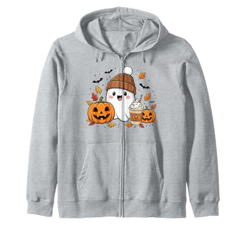 Süßes Geisterhemd Herbst Kürbis T-Shirt Kaffeeliebhaber Damen Herren Kapuzenjacke Süßes Geisterhemd Herbst Kürbis T-Shirt Kaffeeliebhaber Damen Herren Kapuzenjacke von Funny Ghost Pumpkin Halloween Shirt Women Men Kids