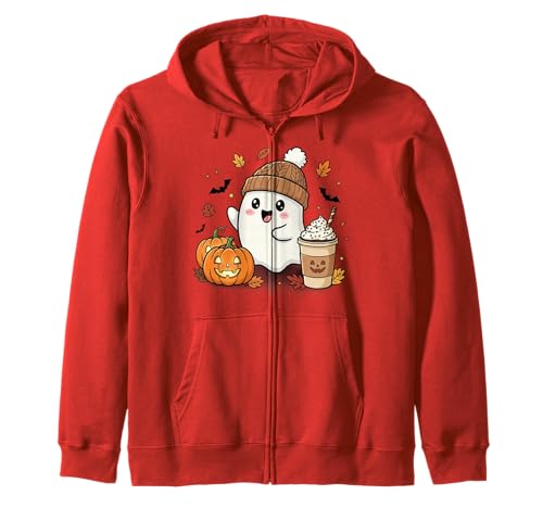 Süßes Geisterhemd Herbst Kürbis T-Shirt Kaffeeliebhaber Damen Herren Kapuzenjacke Süßes Geisterhemd Herbst Kürbis T-Shirt Kaffeeliebhaber Damen Herren Kapuzenjacke von Funny Ghost Pumpkin Halloween Shirt Women Men Kids