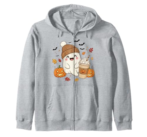 Süßes Geisterhemd Herbst Kürbis T-Shirt Kaffeeliebhaber Damen Herren Kapuzenjacke Süßes Geisterhemd Herbst Kürbis T-Shirt Kaffeeliebhaber Damen Herren Kapuzenjacke von Funny Ghost Pumpkin Halloween Shirt Women Men Kids