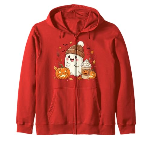 Süßes Geisterhemd Herbst Kürbis T-Shirt Kaffeeliebhaber Damen Herren Kapuzenjacke Süßes Geisterhemd Herbst Kürbis T-Shirt Kaffeeliebhaber Damen Herren Kapuzenjacke von Funny Ghost Pumpkin Halloween Shirt Women Men Kids