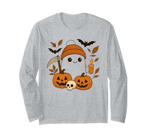 Süßes Geisterhemd Herbst Kürbis T-Shirt Kaffeeliebhaber Damen Herren Langarmshirt Süßes Geisterhemd Herbst Kürbis T-Shirt Kaffeeliebhaber Damen Herren Langarmshirt von Funny Ghost Pumpkin Halloween Shirt Women Men Kids