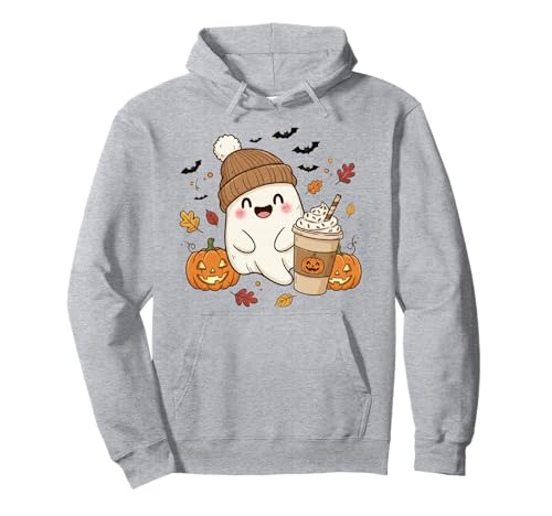 Süßes Geisterhemd Herbst Kürbis T-Shirt Kaffeeliebhaber Damen Herren Pullover Hoodie Süßes Geisterhemd Herbst Kürbis T-Shirt Kaffeeliebhaber Damen Herren Pullover Hoodie von Funny Ghost Pumpkin Halloween Shirt Women Men Kids
