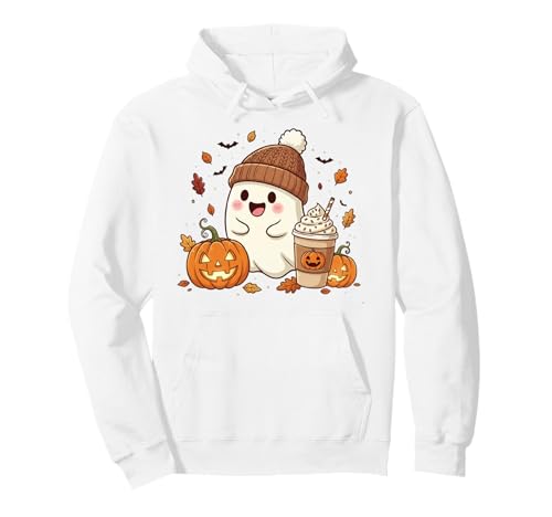 Süßes Geisterhemd Herbst Kürbis T-Shirt Kaffeeliebhaber Damen Herren Pullover Hoodie Süßes Geisterhemd Herbst Kürbis T-Shirt Kaffeeliebhaber Damen Herren Pullover Hoodie von Funny Ghost Pumpkin Halloween Shirt Women Men Kids