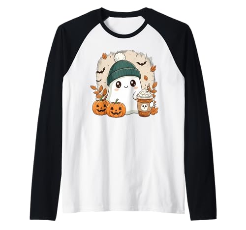 Süßes Geisterhemd Herbst Kürbis T-Shirt Kaffeeliebhaber Damen Herren Raglan Süßes Geisterhemd Herbst Kürbis T-Shirt Kaffeeliebhaber Damen Herren Raglan von Funny Ghost Pumpkin Halloween Shirt Women Men Kids