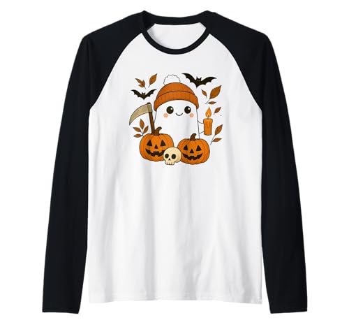 Süßes Geisterhemd Herbst Kürbis T-Shirt Kaffeeliebhaber Damen Herren Raglan Süßes Geisterhemd Herbst Kürbis T-Shirt Kaffeeliebhaber Damen Herren Raglan von Funny Ghost Pumpkin Halloween Shirt Women Men Kids