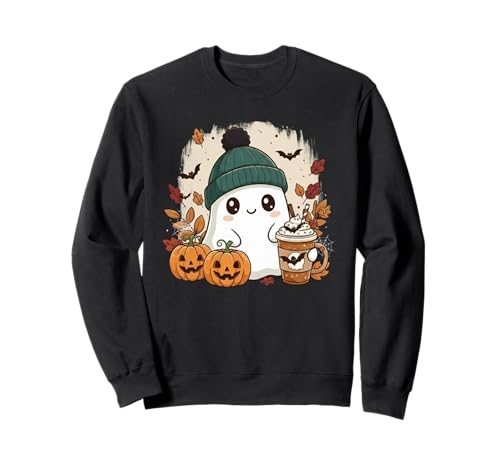 Süßes Geisterhemd Herbst Kürbis T-Shirt Kaffeeliebhaber Damen Herren Sweatshirt Süßes Geisterhemd Herbst Kürbis T-Shirt Kaffeeliebhaber Damen Herren Sweatshirt von Funny Ghost Pumpkin Halloween Shirt Women Men Kids