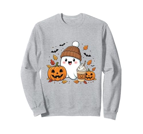 Süßes Geisterhemd Herbst Kürbis T-Shirt Kaffeeliebhaber Damen Herren Sweatshirt Süßes Geisterhemd Herbst Kürbis T-Shirt Kaffeeliebhaber Damen Herren Sweatshirt von Funny Ghost Pumpkin Halloween Shirt Women Men Kids