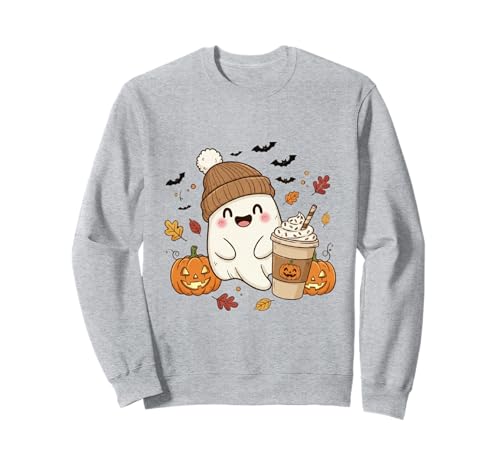 Süßes Geisterhemd Herbst Kürbis T-Shirt Kaffeeliebhaber Damen Herren Sweatshirt Süßes Geisterhemd Herbst Kürbis T-Shirt Kaffeeliebhaber Damen Herren Sweatshirt von Funny Ghost Pumpkin Halloween Shirt Women Men Kids