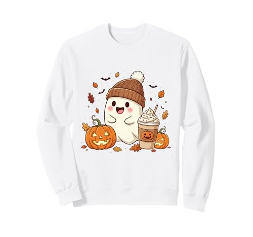 Süßes Geisterhemd Herbst Kürbis T-Shirt Kaffeeliebhaber Damen Herren Sweatshirt Süßes Geisterhemd Herbst Kürbis T-Shirt Kaffeeliebhaber Damen Herren Sweatshirt von Funny Ghost Pumpkin Halloween Shirt Women Men Kids