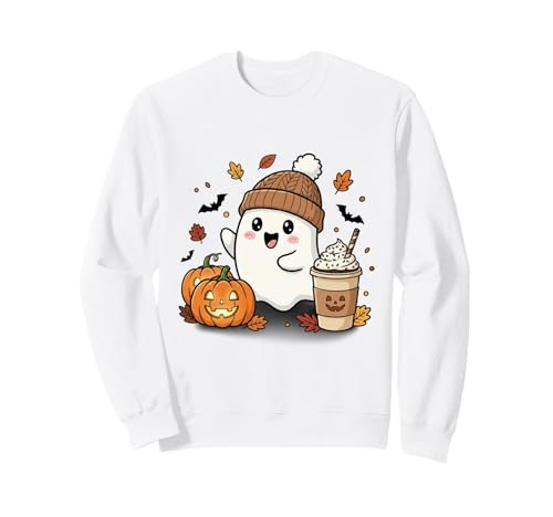 Süßes Geisterhemd Herbst Kürbis T-Shirt Kaffeeliebhaber Damen Herren Sweatshirt Süßes Geisterhemd Herbst Kürbis T-Shirt Kaffeeliebhaber Damen Herren Sweatshirt von Funny Ghost Pumpkin Halloween Shirt Women Men Kids