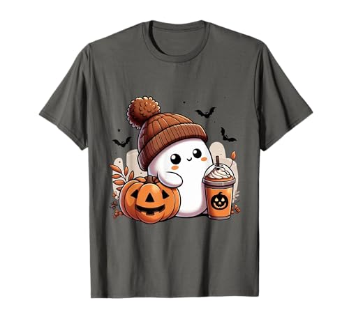Süßes Geisterhemd Herbst Kürbis T-Shirt Kaffeeliebhaber Damen Herren T-Shirt Süßes Geisterhemd Herbst Kürbis T-Shirt Kaffeeliebhaber Damen Herren T-Shirt von Funny Ghost Pumpkin Halloween Shirt Women Men Kids