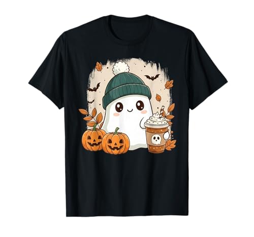 Süßes Geisterhemd Herbst Kürbis T-Shirt Kaffeeliebhaber Damen Herren T-Shirt Süßes Geisterhemd Herbst Kürbis T-Shirt Kaffeeliebhaber Damen Herren T-Shirt von Funny Ghost Pumpkin Halloween Shirt Women Men Kids