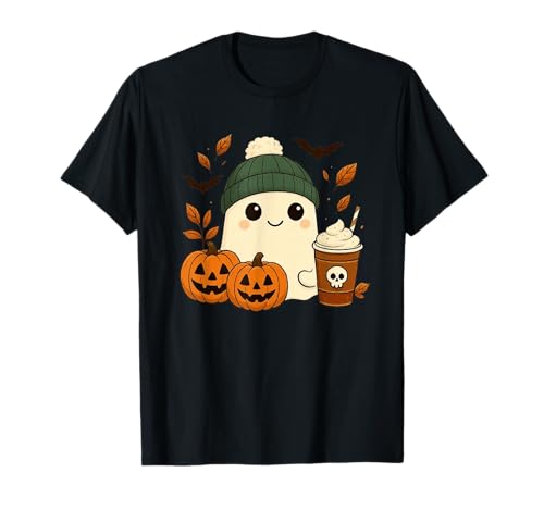 Süßes Geisterhemd Herbst Kürbis T-Shirt Kaffeeliebhaber Damen Herren T-Shirt Süßes Geisterhemd Herbst Kürbis T-Shirt Kaffeeliebhaber Damen Herren T-Shirt von Funny Ghost Pumpkin Halloween Shirt Women Men Kids