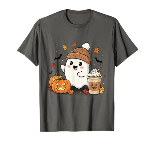 Süßes Geisterhemd Herbst Kürbis T-Shirt Kaffeeliebhaber Damen Herren T-Shirt Süßes Geisterhemd Herbst Kürbis T-Shirt Kaffeeliebhaber Damen Herren T-Shirt von Funny Ghost Pumpkin Halloween Shirt Women Men Kids