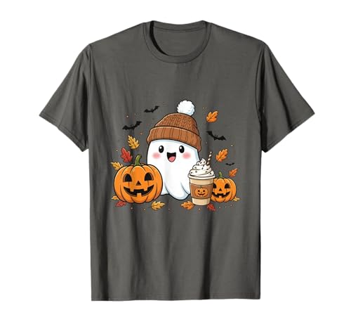 Süßes Geisterhemd Herbst Kürbis T-Shirt Kaffeeliebhaber Damen Herren T-Shirt Süßes Geisterhemd Herbst Kürbis T-Shirt Kaffeeliebhaber Damen Herren T-Shirt von Funny Ghost Pumpkin Halloween Shirt Women Men Kids
