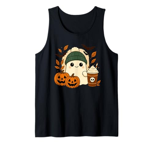 Süßes Geisterhemd Herbst Kürbis T-Shirt Kaffeeliebhaber Damen Herren Tank Top Süßes Geisterhemd Herbst Kürbis T-Shirt Kaffeeliebhaber Damen Herren Tank Top von Funny Ghost Pumpkin Halloween Shirt Women Men Kids