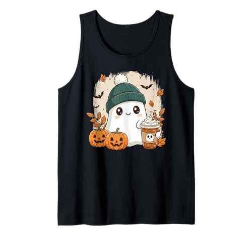Süßes Geisterhemd Herbst Kürbis T-Shirt Kaffeeliebhaber Damen Herren Tank Top Süßes Geisterhemd Herbst Kürbis T-Shirt Kaffeeliebhaber Damen Herren Tank Top von Funny Ghost Pumpkin Halloween Shirt Women Men Kids