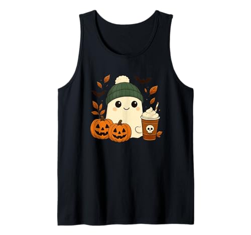 Süßes Geisterhemd Herbst Kürbis T-Shirt Kaffeeliebhaber Damen Herren Tank Top Süßes Geisterhemd Herbst Kürbis T-Shirt Kaffeeliebhaber Damen Herren Tank Top von Funny Ghost Pumpkin Halloween Shirt Women Men Kids