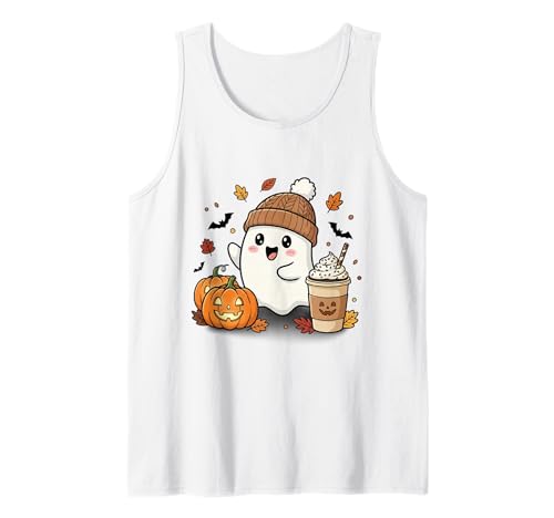 Süßes Geisterhemd Herbst Kürbis T-Shirt Kaffeeliebhaber Damen Herren Tank Top Süßes Geisterhemd Herbst Kürbis T-Shirt Kaffeeliebhaber Damen Herren Tank Top von Funny Ghost Pumpkin Halloween Shirt Women Men Kids