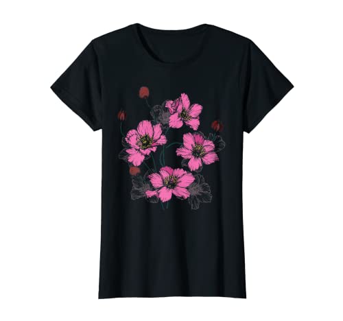 Damen Blumenstrauß mit rosafarbener Blume, lustige Gartenliebhaber T-Shirt von Funny Gift For Flower Lovers Tee