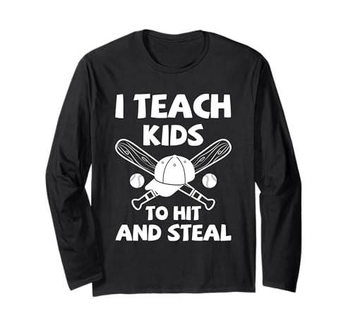 Baseball Coach Kinder Training Hit and Steal Sports Langarmshirt von Funny Gifts For Baseball Coach