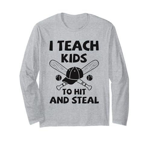 Baseball Coach Kinder Training Hit and Steal Sports Langarmshirt von Funny Gifts For Baseball Coach
