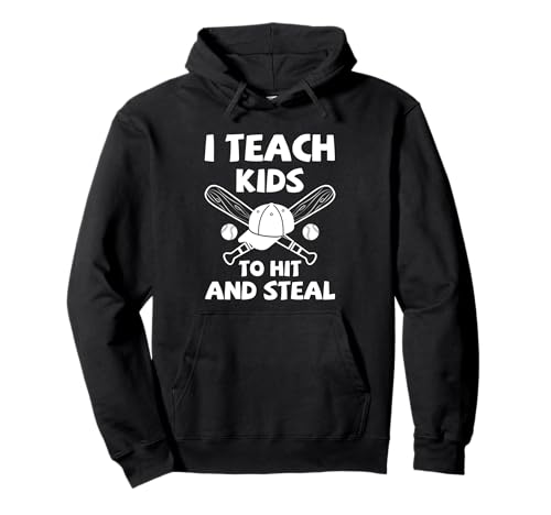 Baseball Coach Kinder Training Hit and Steal Sports Pullover Hoodie von Funny Gifts For Baseball Coach