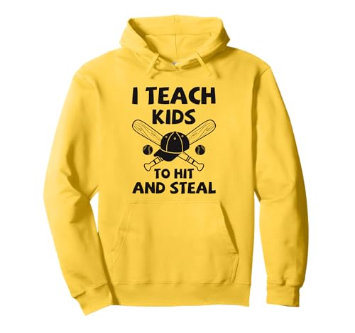 Baseball Coach Kinder Training Hit and Steal Sports Pullover Hoodie von Funny Gifts For Baseball Coach