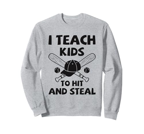 Baseball Coach Kinder Training Hit and Steal Sports Sweatshirt von Funny Gifts For Baseball Coach