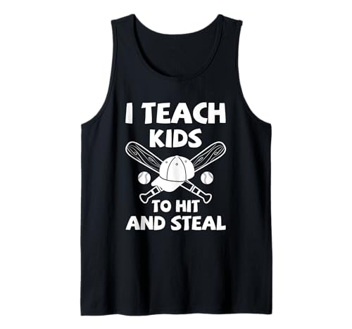 Baseball Coach Kinder Training Hit and Steal Sports Tank Top von Funny Gifts For Baseball Coach