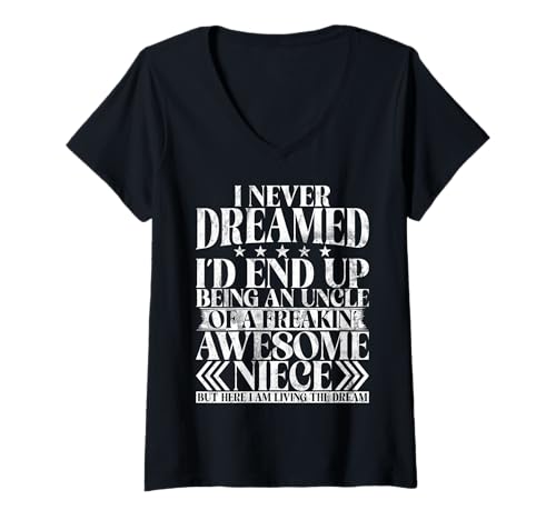 Damen Ich hätte nie gedacht, DASS ich Onkel Einer großartigen Nichte Sein würde T-Shirt mit V-Ausschnitt Damen Ich hätte nie gedacht, DASS ich Onkel Einer großartigen Nichte Sein würde T-Shirt mit V-Ausschnitt von Funny Gifts For Niece & Uncles Family Kids