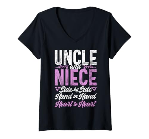 Damen Uncle and Niece Funny Proud Niece Onkel Zitat Humor T-Shirt mit V-Ausschnitt Damen Uncle and Niece Funny Proud Niece Onkel Zitat Humor T-Shirt mit V-Ausschnitt von Funny Gifts For Niece & Uncles Family Kids