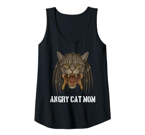 Damen Wütende Katze Mama für Besitzer der wirklich bösen Katze, lustiges Wortspiel Tank Top Damen Wütende Katze Mama für Besitzer der wirklich bösen Katze, lustiges Wortspiel Tank Top von Funny Gifts and Apparel for Cat Lovers Women Men