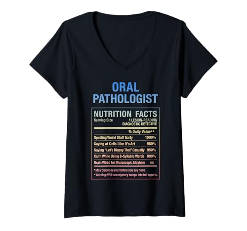 Damen Fakten zum oralen Pathologen T-Shirt mit V-Ausschnitt Damen Fakten zum oralen Pathologen T-Shirt mit V-Ausschnitt von Funny Gifts for Oral Pathologists