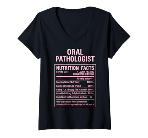 Damen Fakten zum oralen Pathologen T-Shirt mit V-Ausschnitt Damen Fakten zum oralen Pathologen T-Shirt mit V-Ausschnitt von Funny Gifts for Oral Pathologists