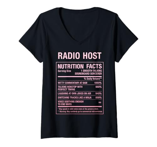 Damen Radio-Host T-Shirt mit V-Ausschnitt Damen Radio-Host T-Shirt mit V-Ausschnitt von Funny Gifts & Tees for Radio Hosts