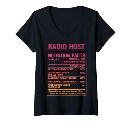 Damen Radio-Host T-Shirt mit V-Ausschnitt Damen Radio-Host T-Shirt mit V-Ausschnitt von Funny Gifts & Tees for Radio Hosts
