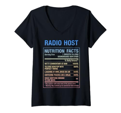 Damen Radio-Host T-Shirt mit V-Ausschnitt Damen Radio-Host T-Shirt mit V-Ausschnitt von Funny Gifts & Tees for Radio Hosts